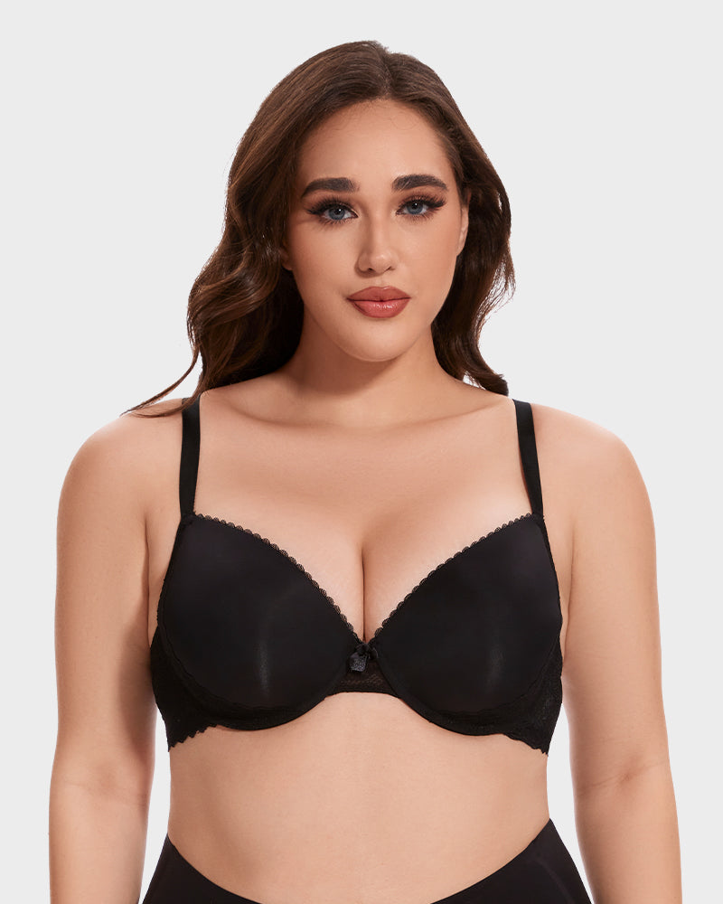 Reggiseno push-up comfort con bordo in pizzo