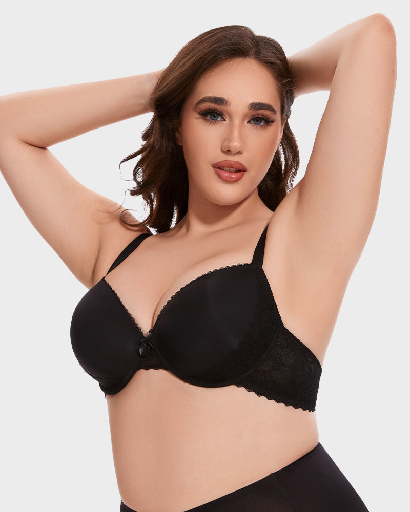 Reggiseno push-up comfort con bordo in pizzo