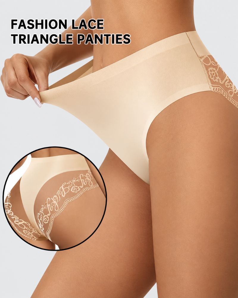 Slip in pizzo senza cuciture a vita media – confezione da 8
