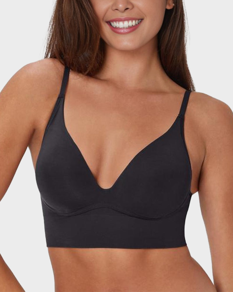 Bralette sollevante senza ferretto con scollo a V profondo