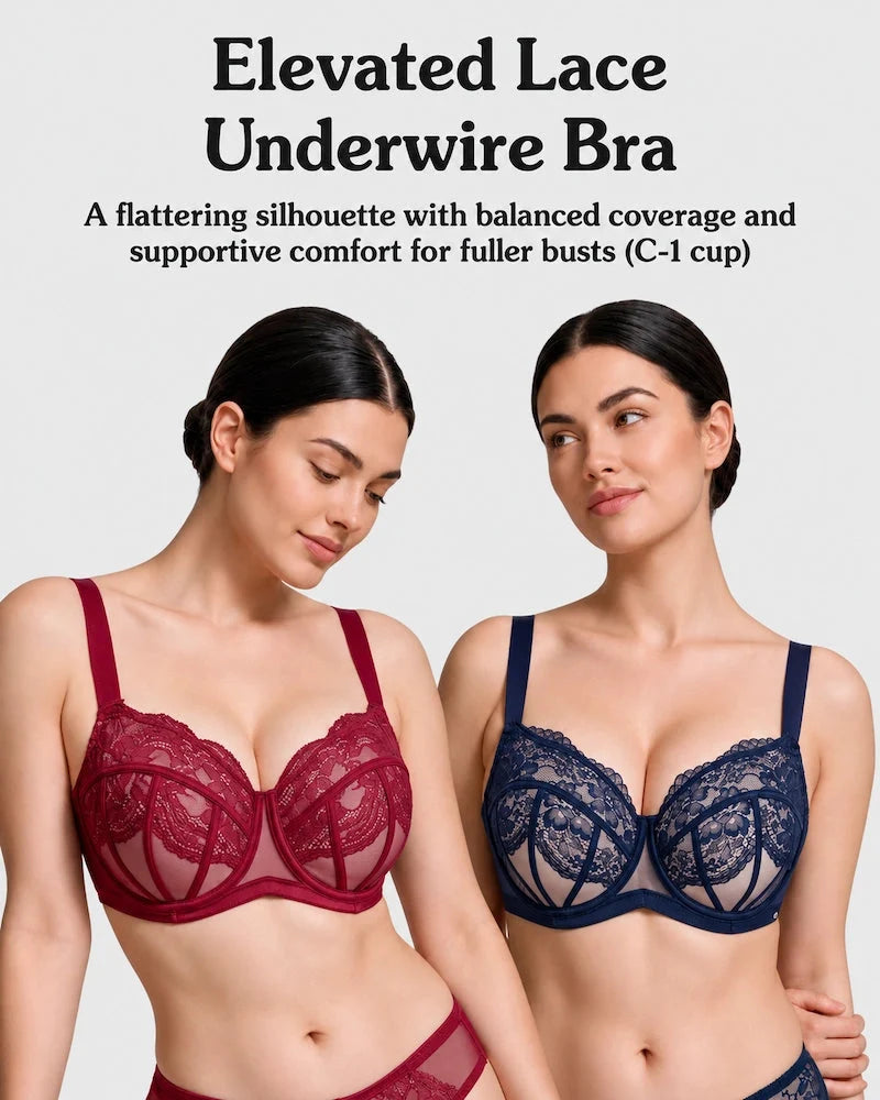 Reggiseno minimizer in pizzo effetto corsetto non imbottito
