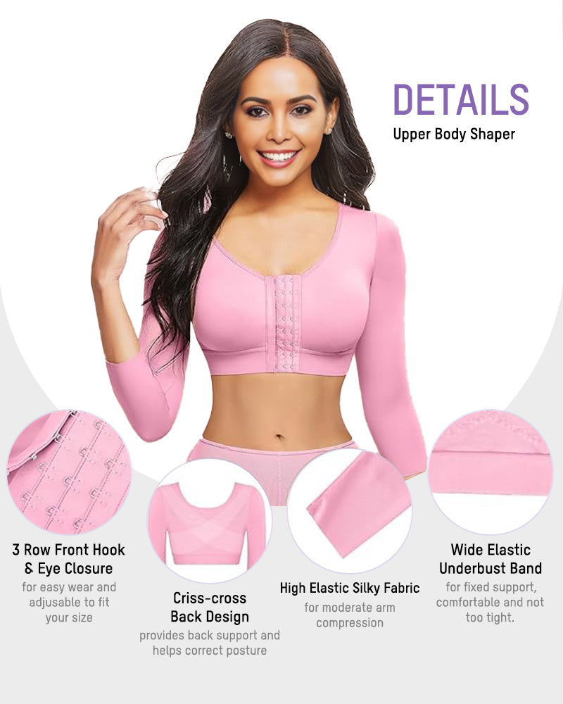 Canotta modellante snellente braccia con reggiseno a chiusura frontale