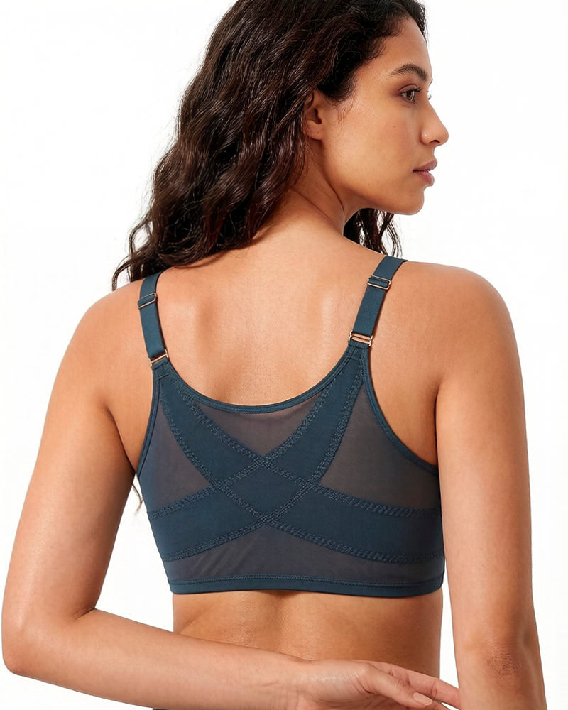 Reggiseno in rete con chiusura frontale comfort tutto il giorno