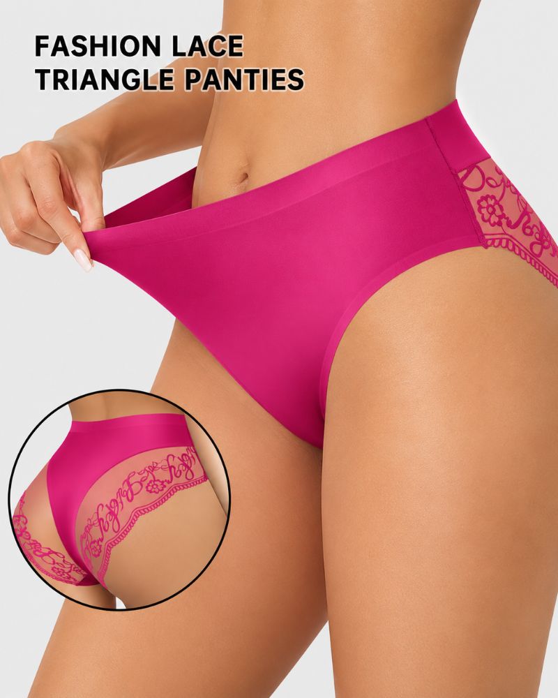 Slip in pizzo senza cuciture a vita media – confezione da 8