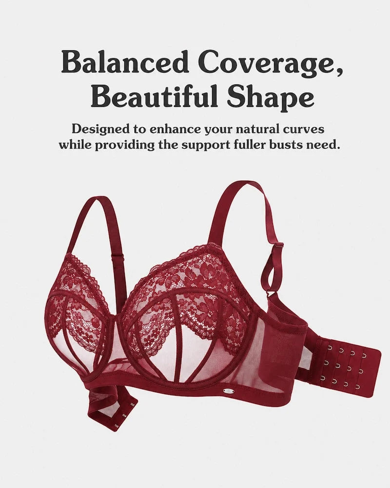 Reggiseno minimizer in pizzo effetto corsetto non imbottito