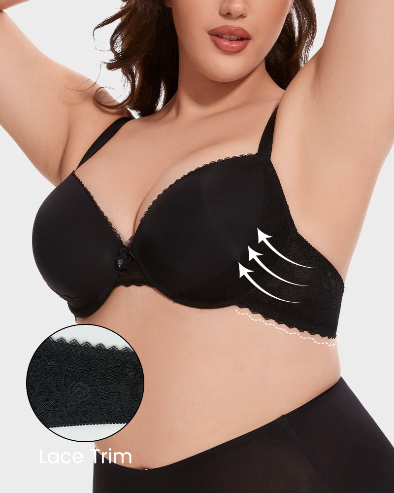 Reggiseno push-up comfort con bordo in pizzo