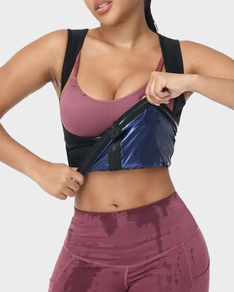 Gilet stringivita effetto sauna con zip regolabile