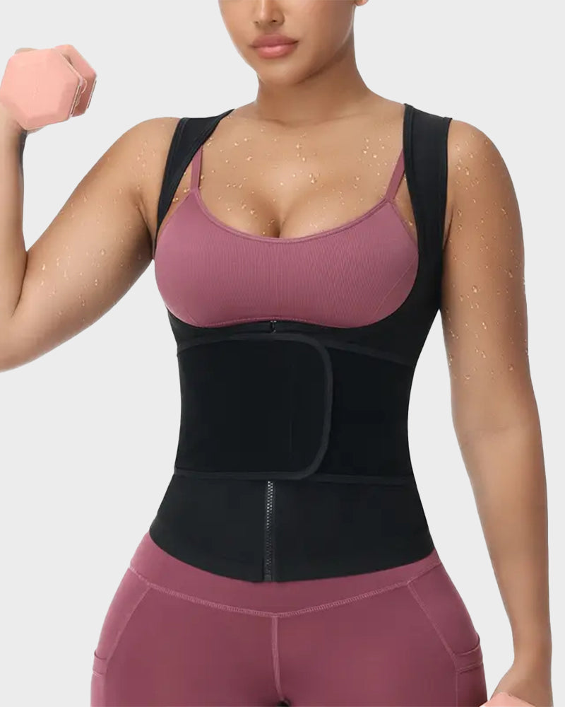Gilet stringivita effetto sauna con zip regolabile