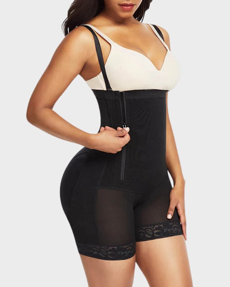 Body modellante con zip laterale