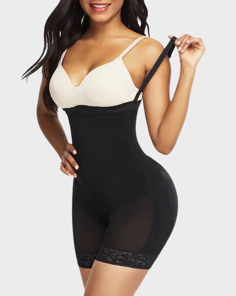 Body modellante con zip laterale