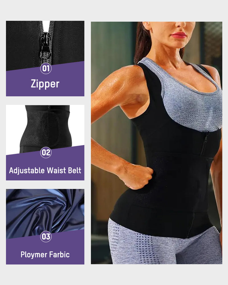Gilet stringivita effetto sauna con zip regolabile