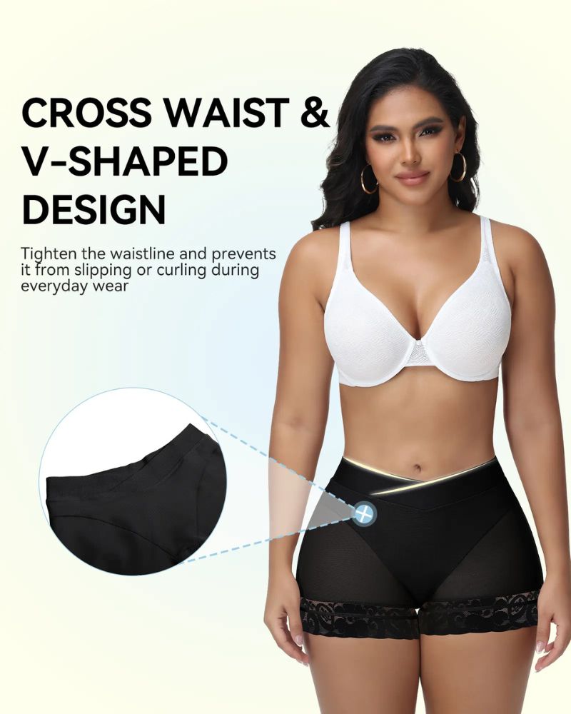 Pantaloncini push-up con vita incrociata e controllo pancia