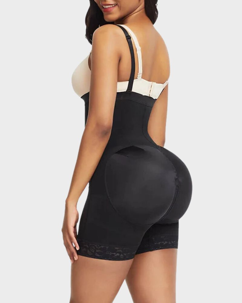 Body modellante con zip laterale
