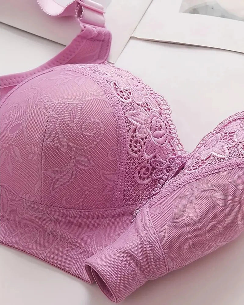 Bralette push-up in pizzo a contrasto regolabile – confezione da 3