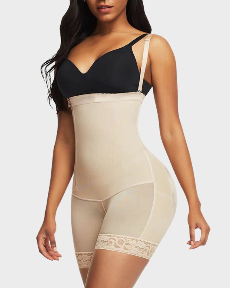 Body modellante con zip laterale