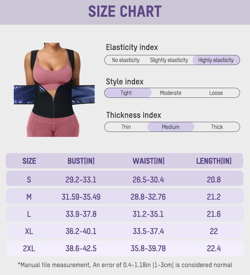 Gilet stringivita effetto sauna con zip regolabile