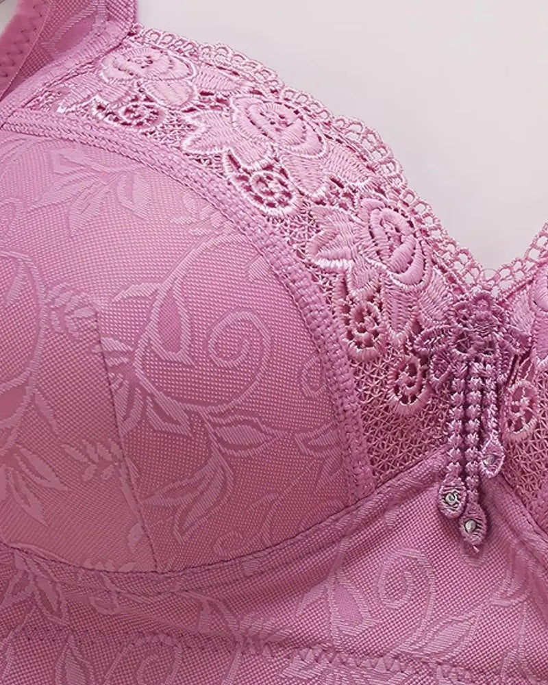 Bralette push-up in pizzo a contrasto regolabile – confezione da 3