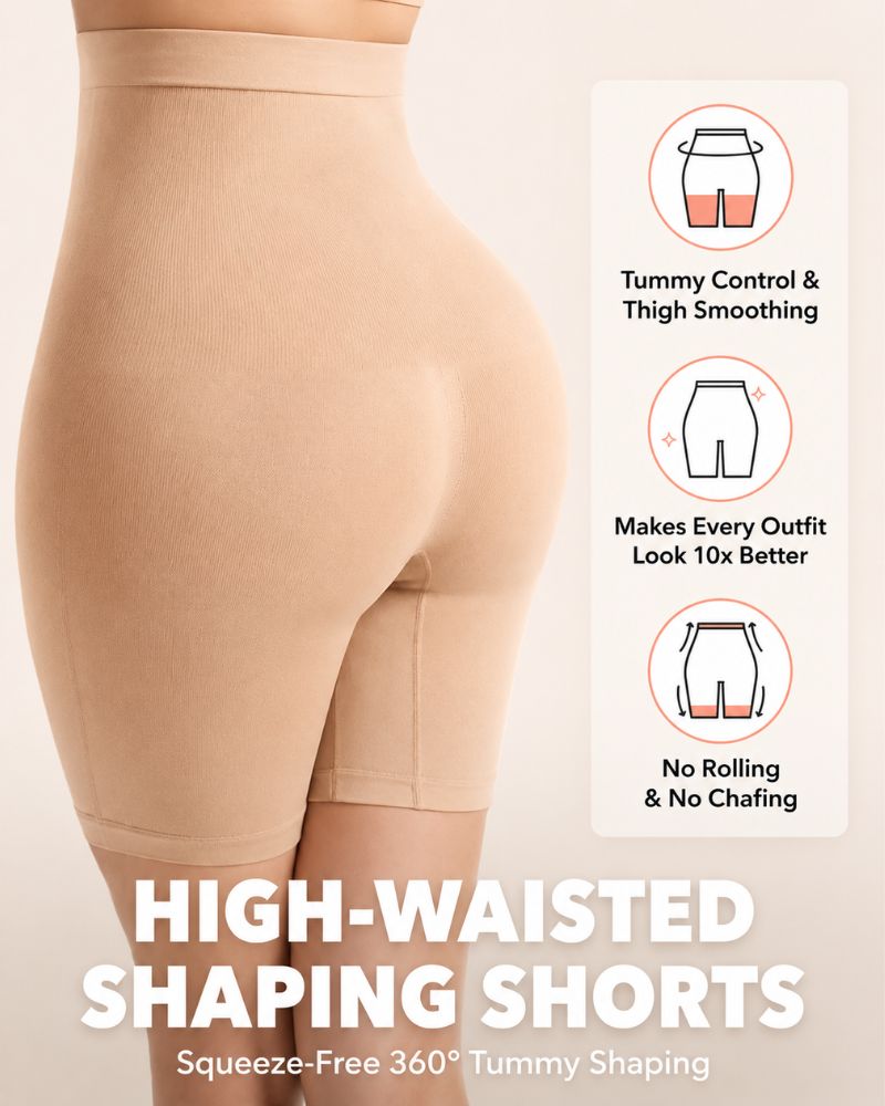 Naadloze high-waist shorts met buikcorrectie