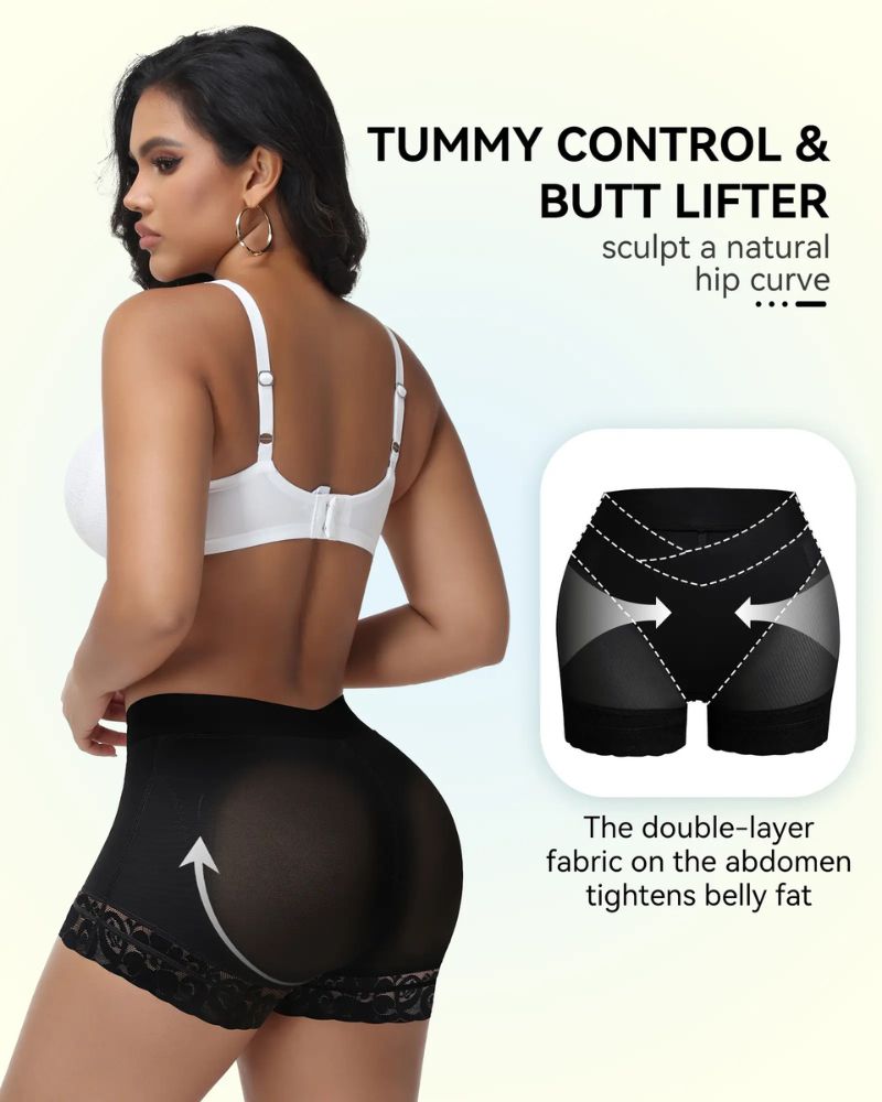 Pantaloncini push-up con vita incrociata e controllo pancia