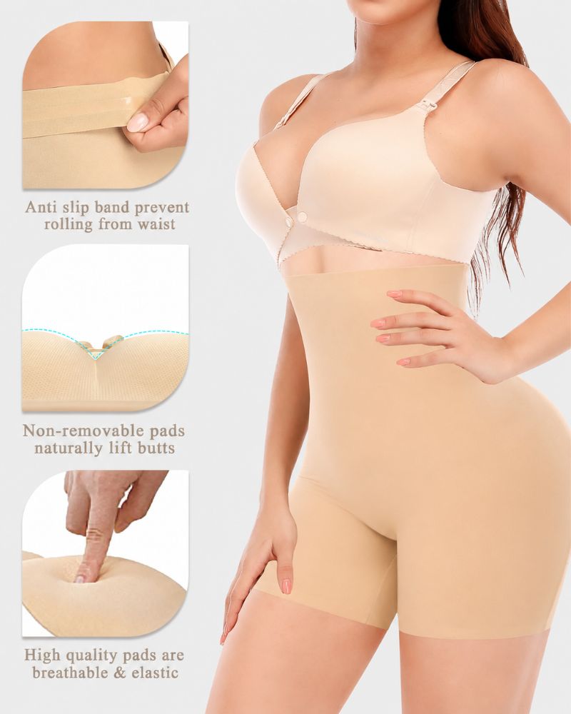 Pantaloncini modellanti push-up imbottiti a vita alta