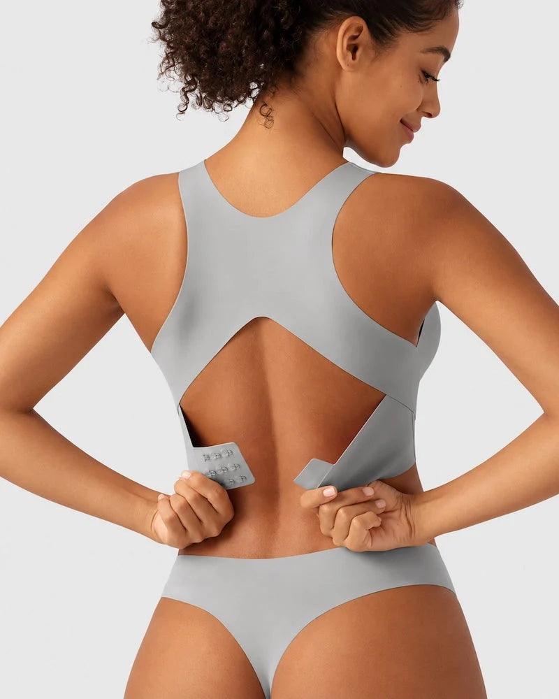 Reggiseno posturale senza ferretto con scollo a U e schiena incrociata