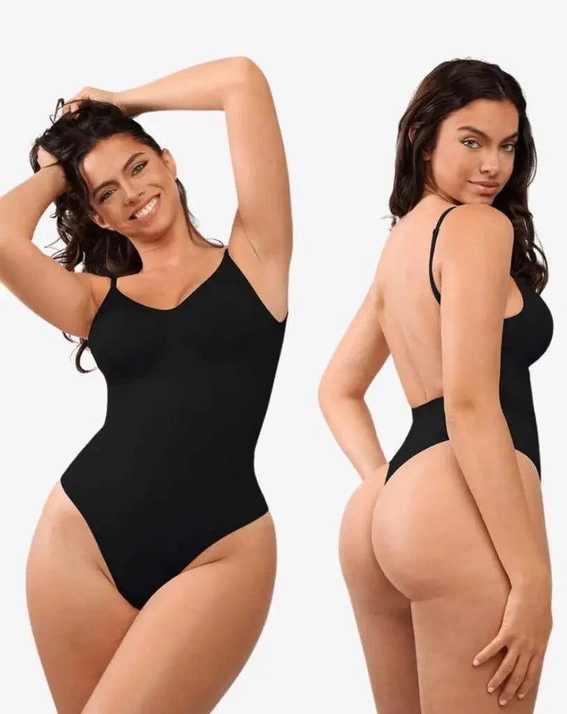 Naadloze corrigerende body met open rug en buikcorrectie