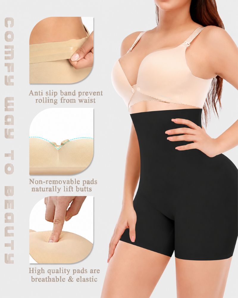 Pantaloncini modellanti push-up imbottiti a vita alta