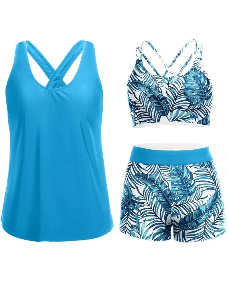 Tankini 3 pezzi con controllo pancia