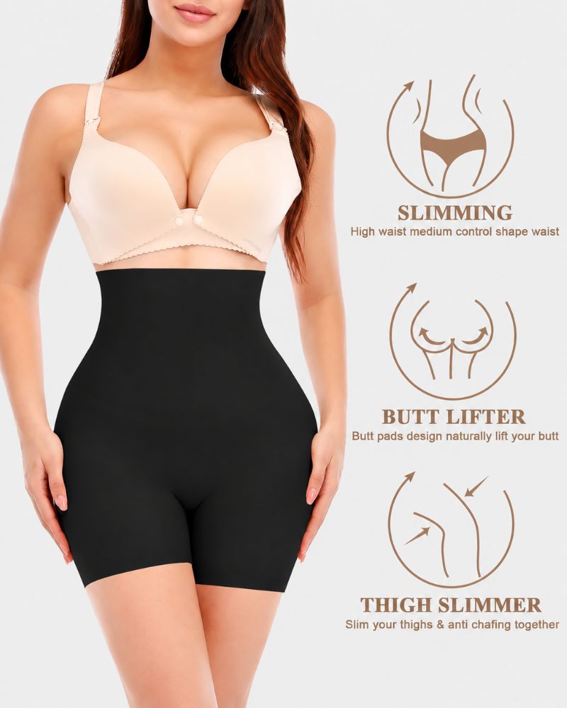 Pantaloncini modellanti push-up imbottiti a vita alta