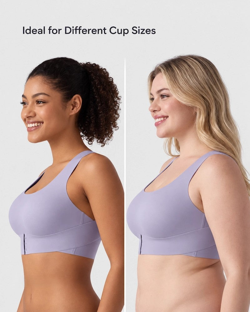 Reggiseno posturale senza ferretto con scollo a U e schiena incrociata