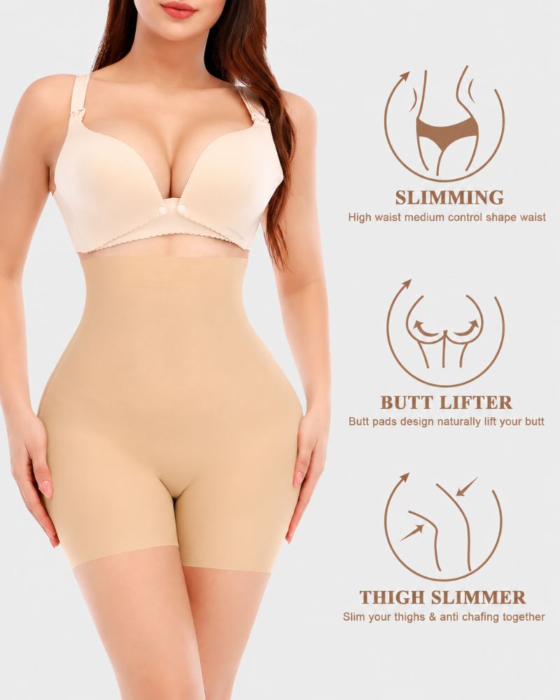 Pantaloncini modellanti push-up imbottiti a vita alta