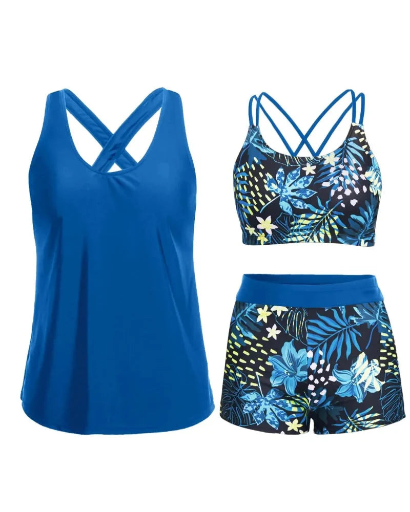Tankini 3 pezzi con controllo pancia
