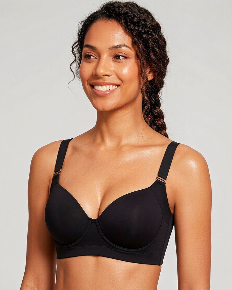 Reggiseno push-up con schiena liscia – marrone