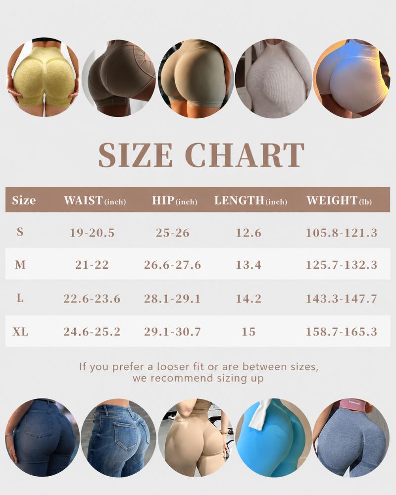 Pantaloncini modellanti push-up imbottiti a vita alta