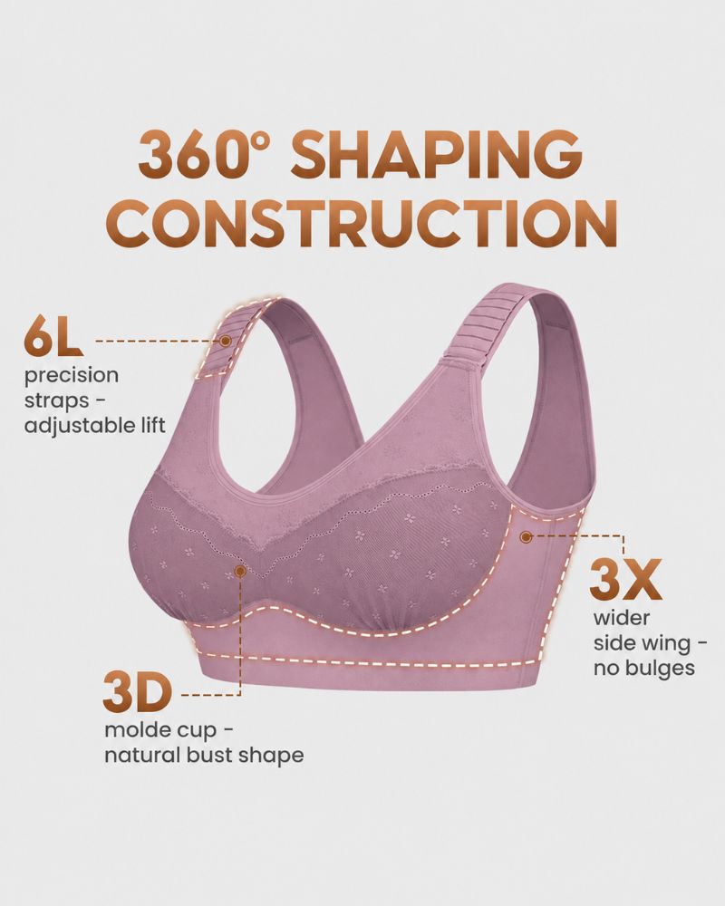 Reggiseno coprente senza ferretto facile da indossare con sollevamento regolabile