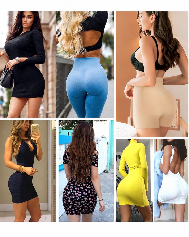 Pantaloncini modellanti push-up imbottiti a vita alta