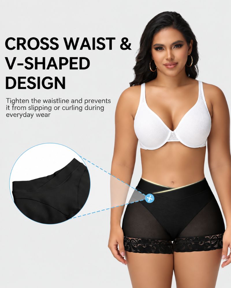 Pantaloncini modellanti push-up con vita incrociata a V