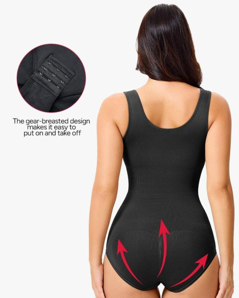 Body modellante senza cuciture girocollo con controllo pancia