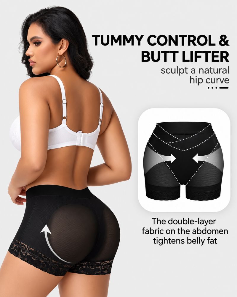 Pantaloncini modellanti push-up con vita incrociata a V