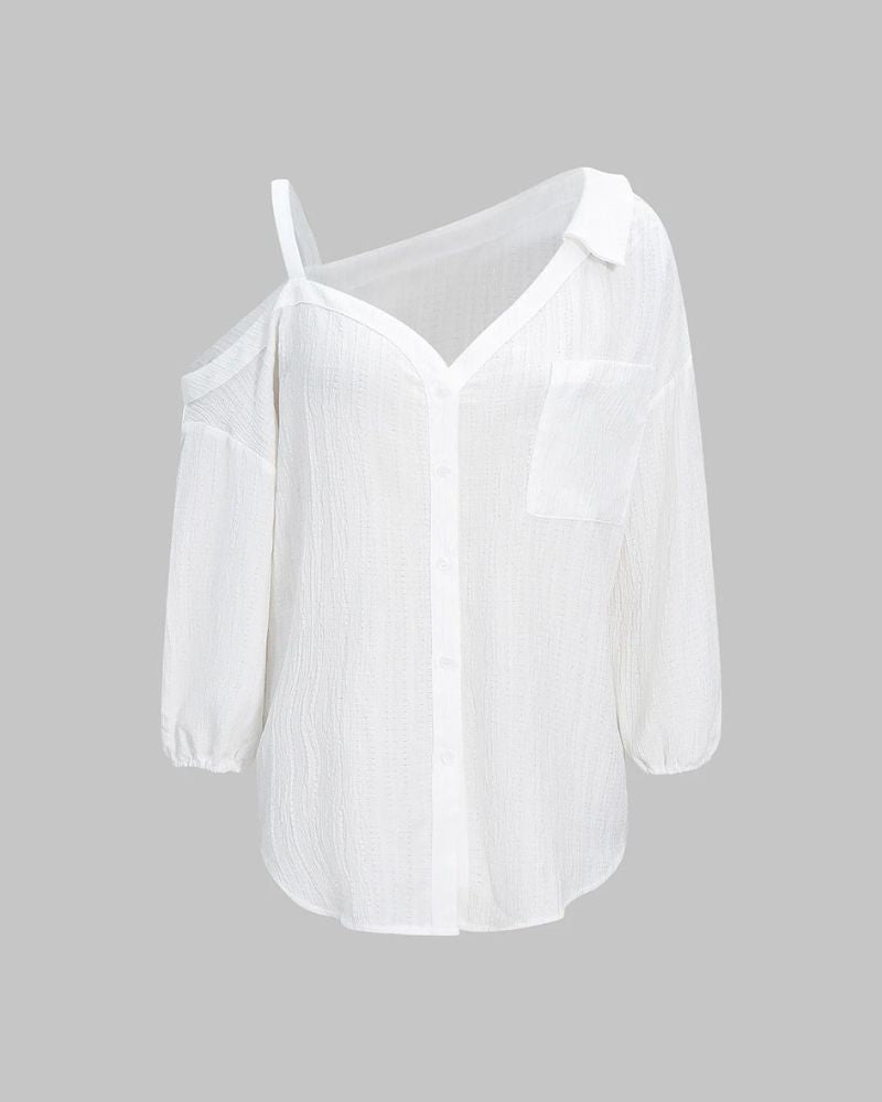 Camicia asimmetrica con spalle scoperte
