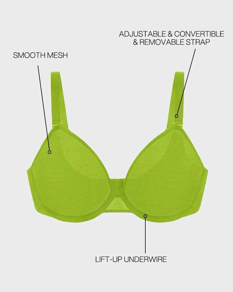 Reggiseno minimizer taglie comode in rete leggera con ferretto