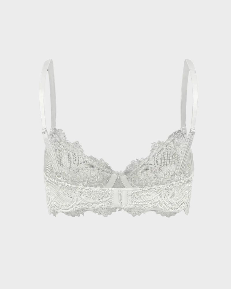 Reggiseno con ferretto scollato in pizzo floreale