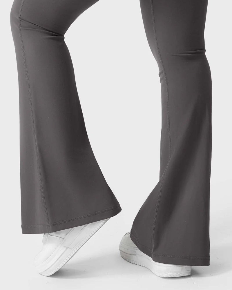 Leggings a zampa push-up con tasche