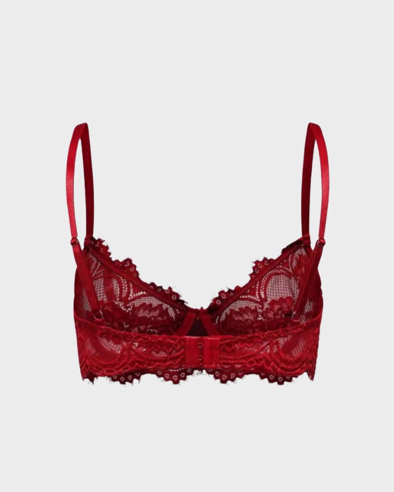 Reggiseno con ferretto scollato in pizzo floreale