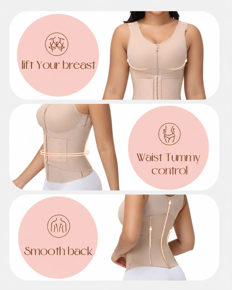 Gilet stringivita a doppia compressione con reggiseno integrato