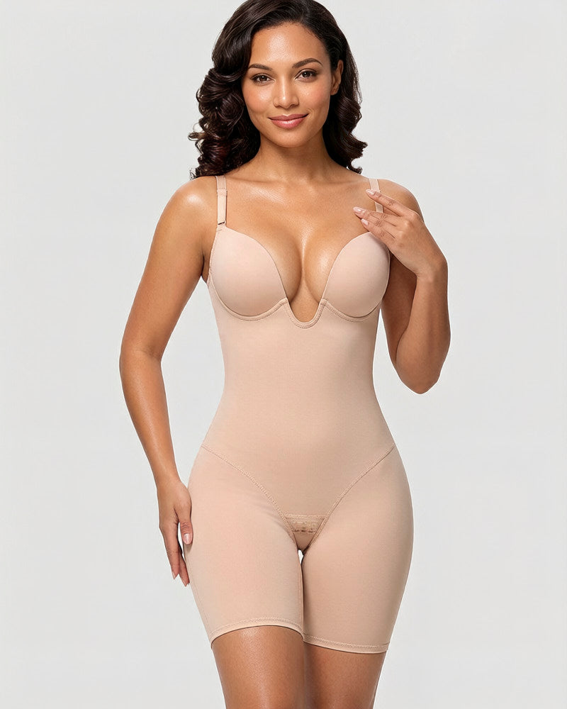 Body modellante senza spalline con scollo a U e reggiseno integrato