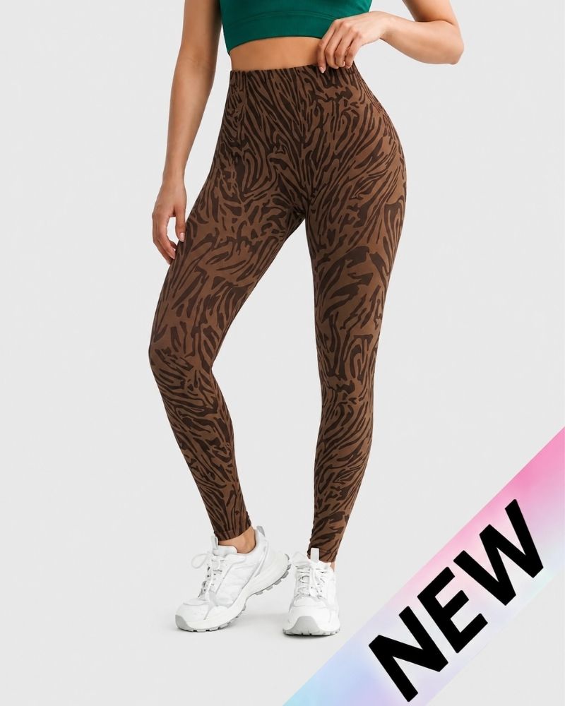Marrone zebrato Leggings