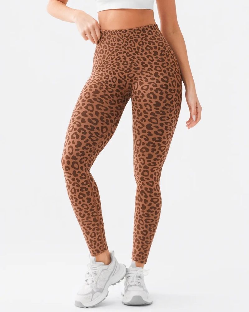 Marrone leopardato Leggings