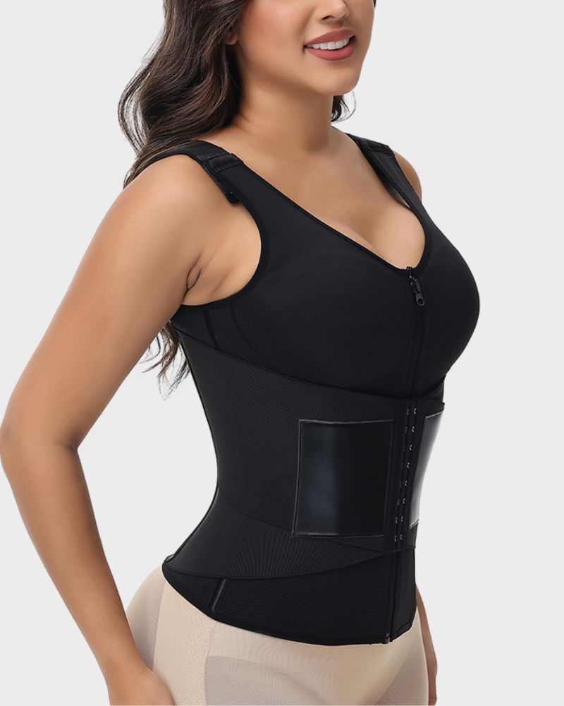 Gilet stringivita a doppia compressione con reggiseno integrato