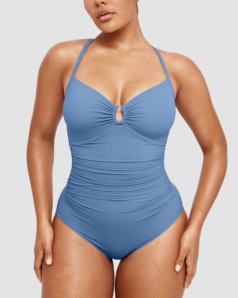 Costume intero modellante con anello e cut-out